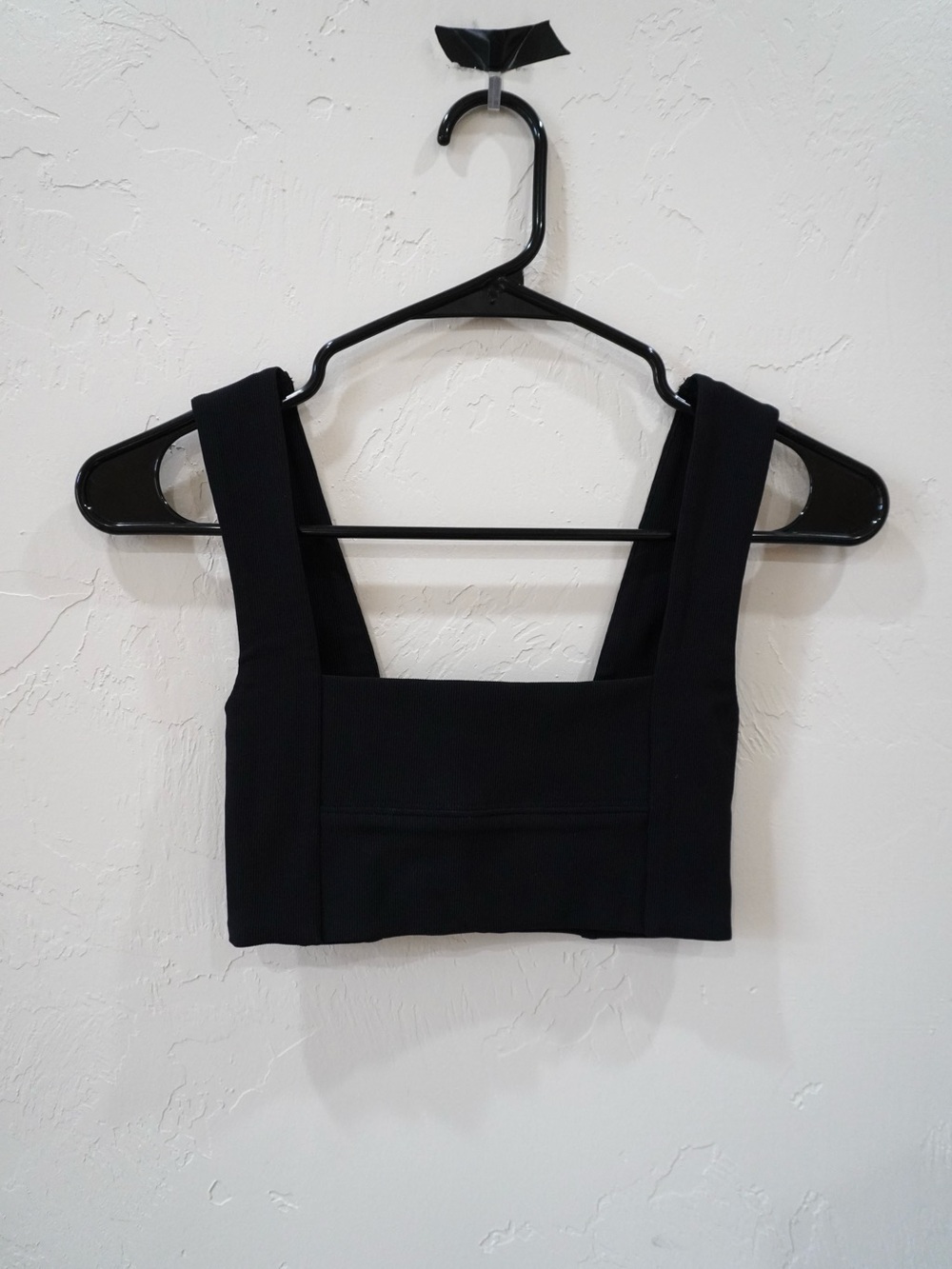 Wide-Strap Black Bandage Style Crop Tank Top - Women's